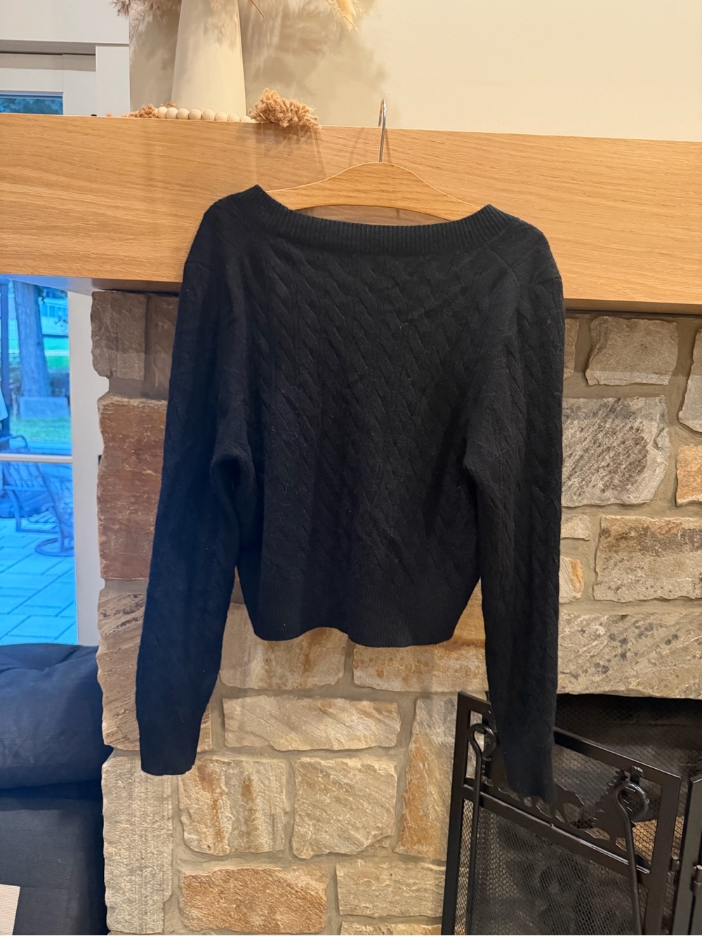 J.Crew 100% Cashmere Cable Knit Cardigan Black size L - Picture 8 of 13